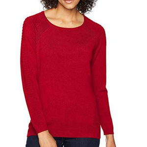 Tribal Women's Long Sleeve Crewneck Sweater Red L